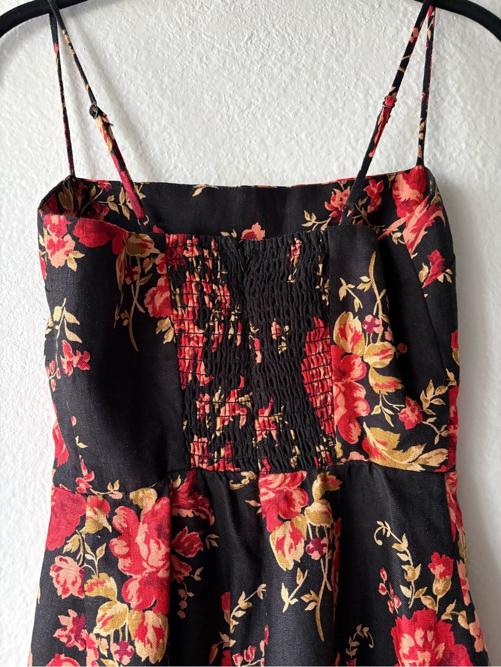 Reformation Linen Frankie Midi Dress Women’s 0 Black & Red Floral Formal Wedding - Picture 9 of 16